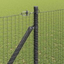 Sveiset trådgjerde med 13 spikerposter Grå 1,5x25 m Stål