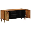  TV skap med dør Honning brun 105 x 33 x 46 cm Massiv mango tre