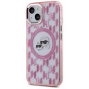 Karl Lagerfeld iPhone 15 Plus 6,7" MagSafe Etui Rosa Monogram Karl & Choupette