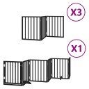 Vidaxl Hundeport Sammenleggbar 15 Paneler Svart 750 cm Poppeltre