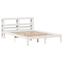  Sengeramme med hodegavl hvit 140x190 cm heltre furu 3306040