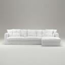 Decotique Le Grand Air 3 Seter Sofa Bomull Divan Høyre Hvit