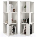 Bokhyllesett i tre – 3 etasjers veltesikring hvit 33x33x100,5 cm