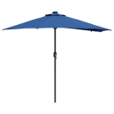  Hageparasol with LED Strip Lights Blå 294 x 150 x 223 cm stoff