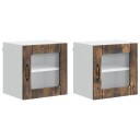  Kjøkkenskap 2 pcs Røkt eik 40 x 31 x 40 cm Konstruert tre