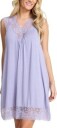 Damella Viscose Plain Sleeveless Nightdress Lilla viskose X-Small Dame