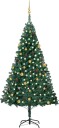 vidaXL Kunstig juletre med LED og kulesett 240 cm grønn