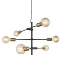 NORDLUX JOSEFINE PENDEL 6XE27, SORT/MESSING