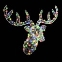  Rudolf hode fargerik 60 cm Akryl