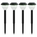Soldrevne lamper for sti med jordplugg 4 stk varmhvit og RGB