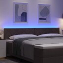  LED Hodegjerde Diamant Blokker Design Mørk Brun 200 cm Stoff