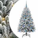  Kunstig juletre Grønn og hvit 150 cm PVC og metall
