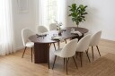 Dano Spisebord 180 cm med 6 Nibe Plus Spisestoler - Hvit/Brun