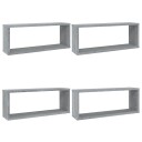 vidaXL Vegghyller kube 4 stk gr? sonoma 60x15x23 cm konstruert tre