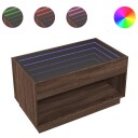  Salongbord med Infinity LED brun eik 90x50x50 cm 847671