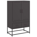  Highboard svart 68x39x111,5 cm kaldvalset stål