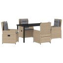  5 Delt Hage Spisebord Beige Poly Rottning