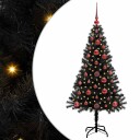  Juletre med 150 LED med stativ Svart 120 cm PVC