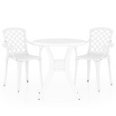 vidaXL Bistrosett 3 deler støpt aluminium hvit