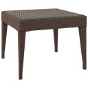 vidaXL Sidebord brun 50x50x38 cm polyrotting og herdet glass