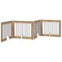 Vidaxl Foldbar Hundegitter Med Stativer 4 Stk. Artisan Eik 401 cm