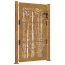 vidaXL Hageport 105x130 cm cortenstål bambusdesign