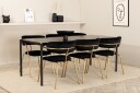 Venture Home Spisegruppe Trym 190 cm inkl. 6 Ayacor Karmstoler   Svart/Messing