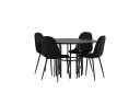 Venture Home Spisegruppe Hamnka 115 cm Rund med 4 Nicci Stoler Svart