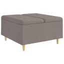 vidaXL Oppbevaringsottoman med pute Gråbrun 80 x 80 x 45 cm stoff