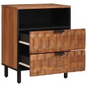  Nattbordskap med skuff Brun 50 x 33 x 62 cm Massiv mango tre