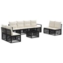 vidaXL Hagesofa Set 9 stk. Svart polyrotting