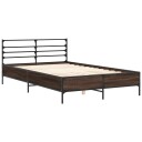  Sengeramme brun eik 140x200 cm konstruert tre og metall 8721102613425