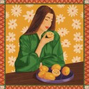 Boho Lemon Girl Plakat / 40x40