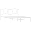 vidaXL Sengeramme i metall med sengegavl hvit 160x200 cm 8721012211506