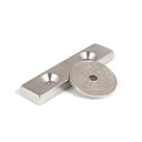 SuperMagneter Kraftig Magnet 50 X 12 X 5 Mm M/festehull   Løftekraft 10 Kg