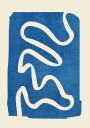 Geometric Abstract Minimal Blue Poster Plakat / 40x50cm