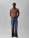 Calvin Klein Jeans Ss Open Collar Casual Pique Polo Brown L