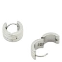 Timi Of Sweden Ruby Triple Huggie Hoop Earrings Silver
