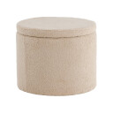 Venture Home Dunken puff, fotskammel med oppbevaring Ø51cm velour beige. 1666891-05-0 1666891-04-0
