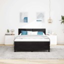  Box Spring Seng med Madrass & LED Svart 160x200 cm Fløyel