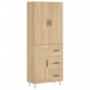  Highboard sonoma eik 69,5x34x180 cm konstruert tre