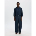 Selected Slfrelaxed Hanny 3/4 Denim Jacket   Navy   34