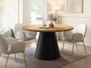 Aurion Spisebord rundt uttrekkbart 120-196 cm - svart, natur