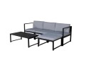 Venture Design Salvador sofagruppe Svart med grå pute. 2 hjørner midtdel krakk & bord 103x55 cm Svart