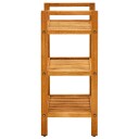 vidaXL Skostativ med 3 hyller 50x27x60 cm heltre eik