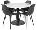 Venture Design Estelle & Polar spisegruppe Hvit/svart 4 st stoler & bord 106 cm