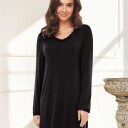 Lady Avenue Bamboo Nightdress With Long Sleeve Svart Bambus Large Dame