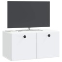  Vegghengt TV skap 59,5 x 31 x 30 cm Hvit Konstruert tre