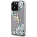 Guess Grained Roses 4G Logo Mobildeksel i Lilla til iPhone 16 Pro