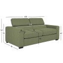 Sovesofa HOME4YOU Kingston 3 seter 198x96x76/94 cm Lysegrønn   lysegrønn